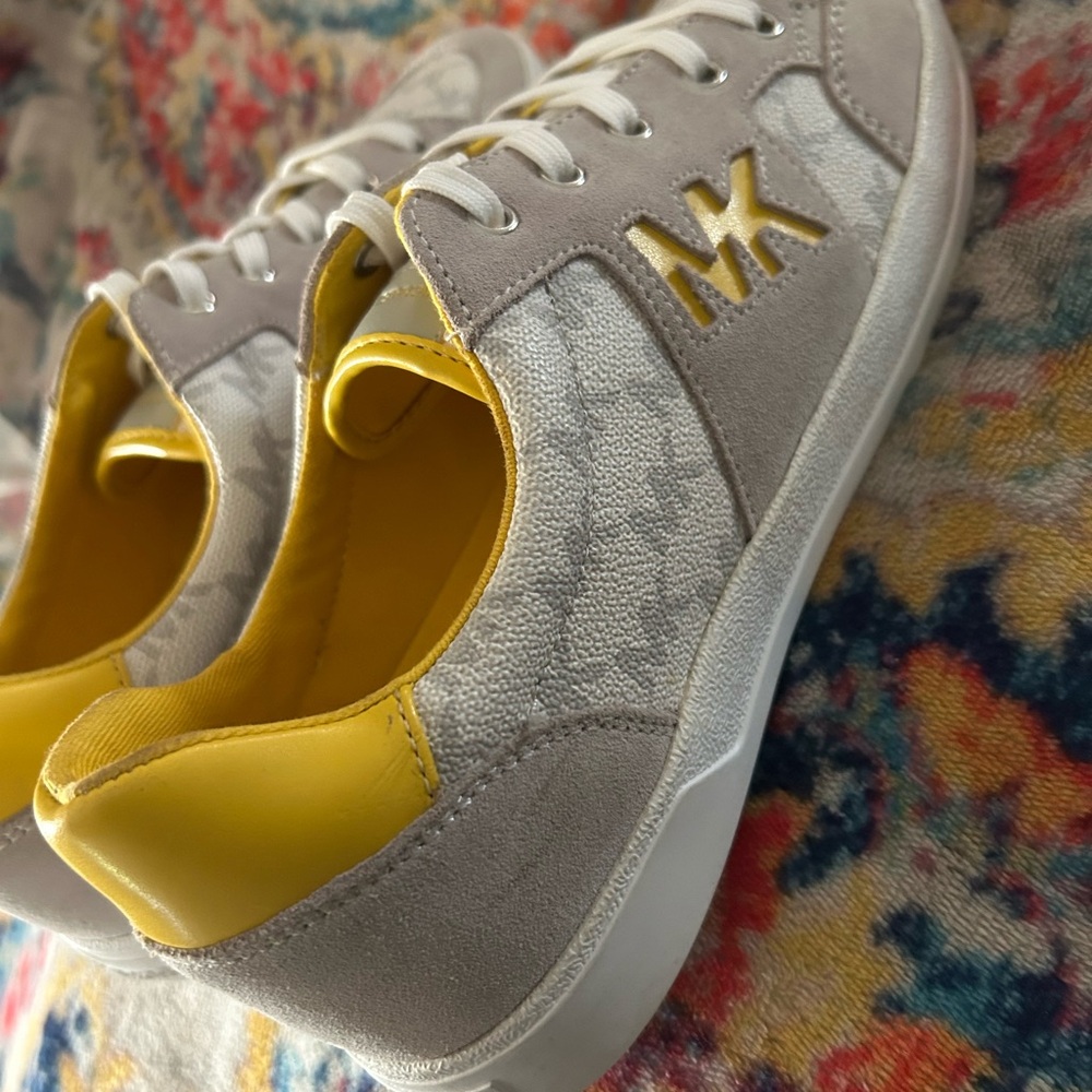 Michael Kors Yellow, Gray and Cream Sneakers - Picture 11 of 13